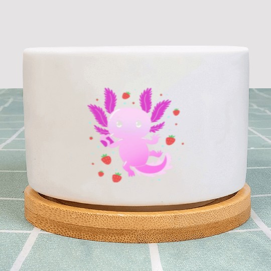 Pastel Gothic Aesthetic Axolotl Strawberry Milk Plant Pots