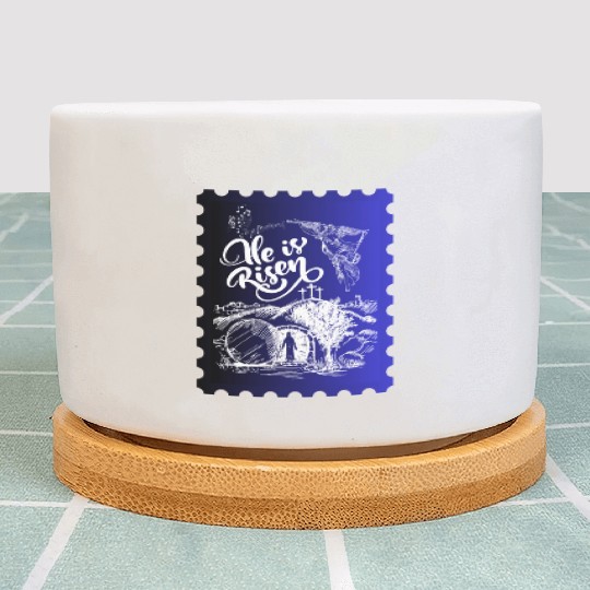 He Is Risen. Angel and singing; Classic drawing Plant Pots