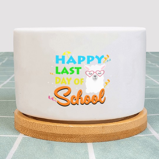 Last Day Of School Alpaca Llama With Sunglasses Plant Pots