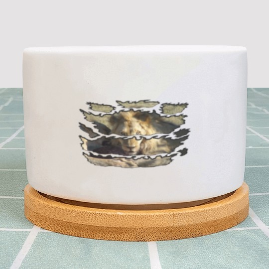 Ripped Wildlife Lion Stare Plant Pots