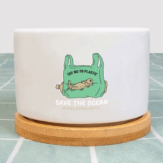 Save The Ocean Seal Save The Earth Environment Plant Pots
