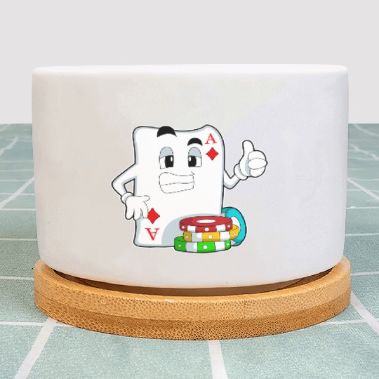 Poker Card With Poker Chips Plant Pots