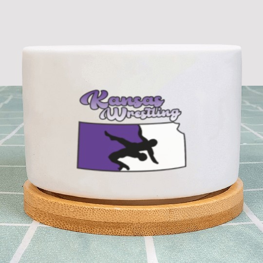 Kansas Wrestling (State Colors) Plant Pots