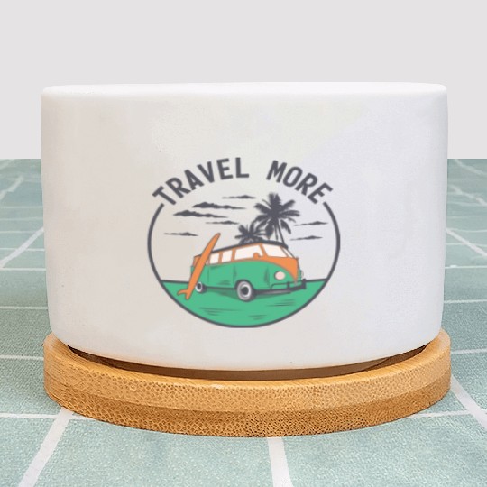 Travel More Vacation Explore Wanderlust Holidays 4 Plant Pots