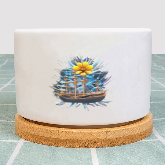 Pirate Flower Ship Plant Pots