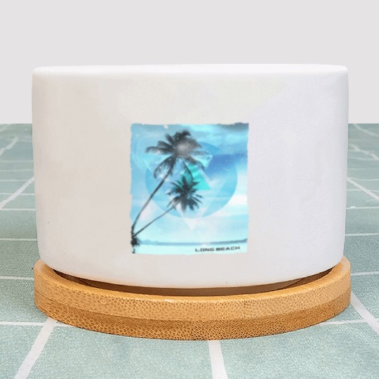 Artistic Long Beach California Palm Tree Vacation Plant Pots