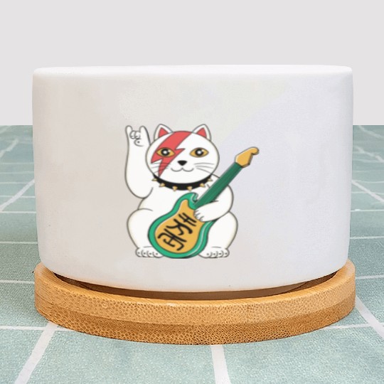 Lucky Cat Guitar Guitarist Plant Pots