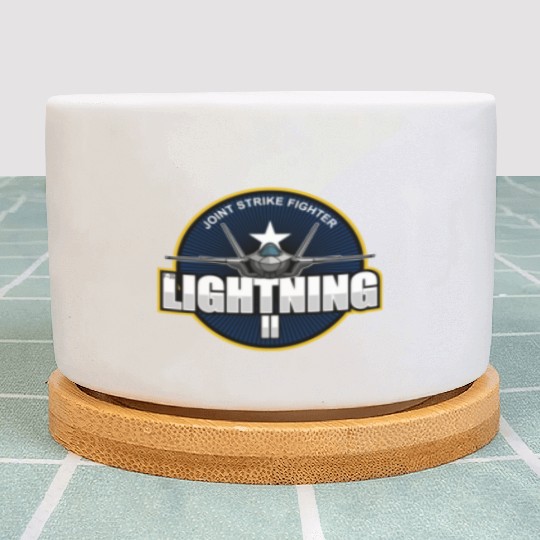 F35 Lightning 2 Patch Small logo red Plant Pots