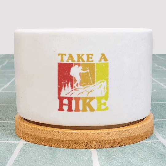 Take a Hike Wanderlust Hiker Hiking Mountains Plant Pots