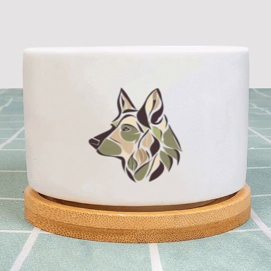 GERMAN SHEPHERD ART PUPPY DOG ANIMALS ART Plant Pots