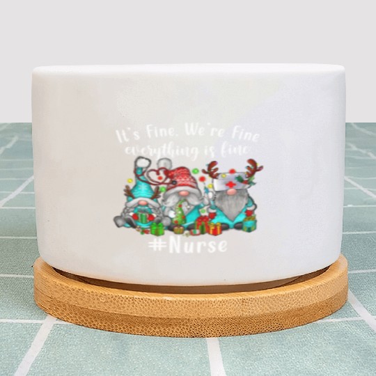 Gnome Its Fine Im Fine Everything Is Fine Xmas Plant Pots