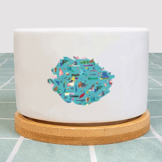 Sailing Boats Multi Blue Plant Pots