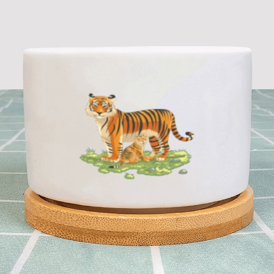 Mother And Son Tiger Plant Pots