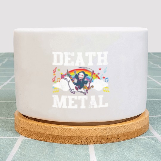 Death Metal Grim Reaper Riding A Unicorn Trick Plant Pots