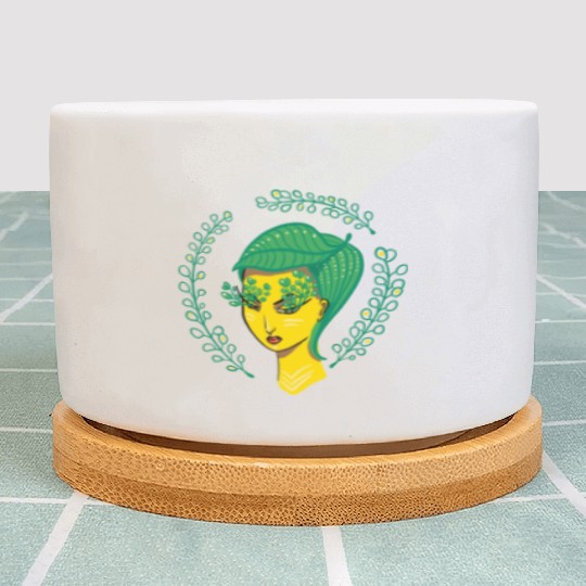 Hello Spring Green Witch Mother Nature Plant Pots