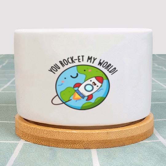 You Rock Et My World Cute Rocket Plant Pots