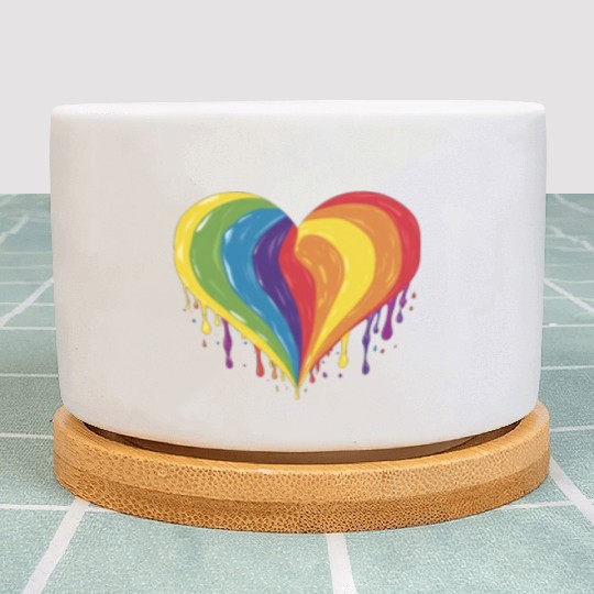 LGBTQ+ Empowerment: Rainbow Heart, Support Gay, Plant Pots