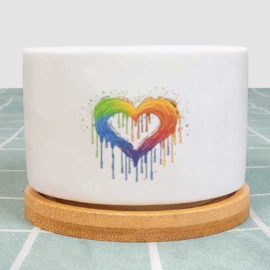 Love Without Limits: LGBTQ+ Rainbow Heart, Plant Pots