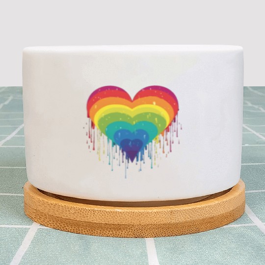 Queer & Loving It: LGBT Rainbow Heart, Supporting Plant Pots