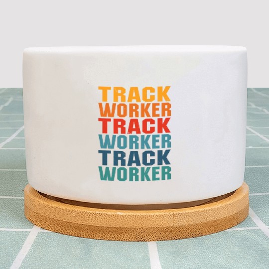 Awesome Track Worker Lettering Design Plant Pots