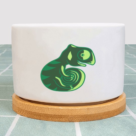 chameleon lizard bunny sweet Plant Pots