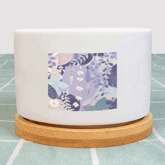 Wisteria Pattern, Japanese Kimono Fabric Pattern Plant Pots