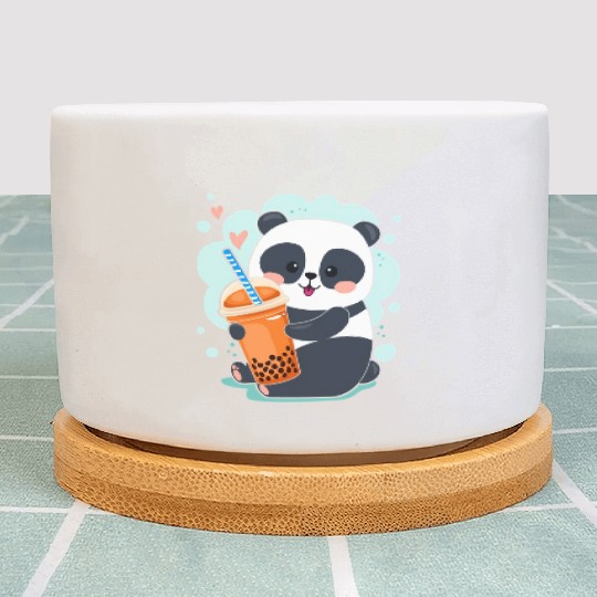 Kawaii Panda Anime Boba Drink Bubble Tea Tapioca Plant Pots