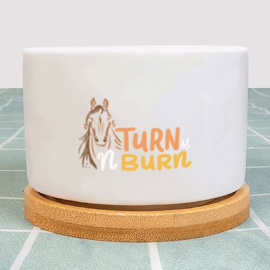 Equestrian Fun Barrel Racing Turn N Burn Plant Pots