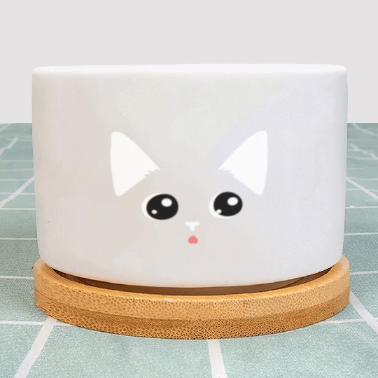 Sweet Kitten Face Cat Mom Cat Dad Plant Pots