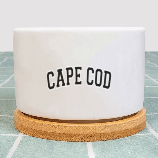Cape Cod Massachusetts Varsity Style Black Text Plant Pots
