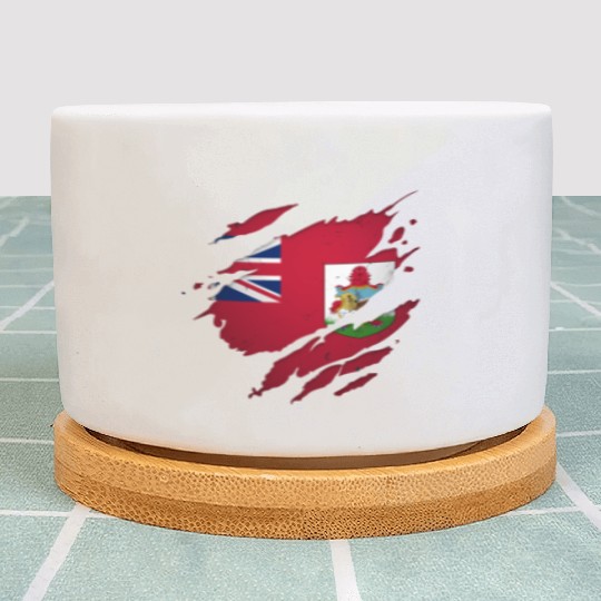 Proud Bermudians Torn Ripped Bermuda Flag Plant Pots