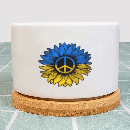 Ukrainian Flag Ukraine Flag Sunflower Plant Pots