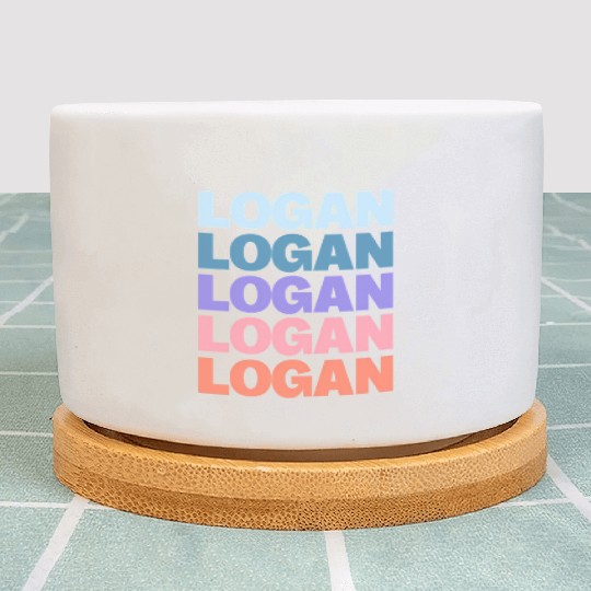 Modern Repeated Text Logan Plant Pots