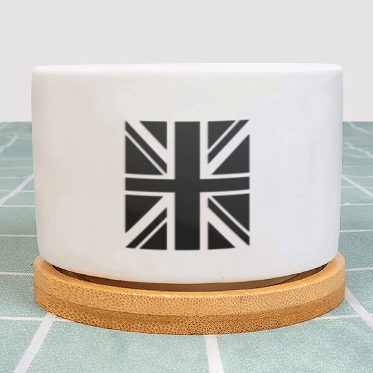 Black Union Jack - Uk Flag - Great Britain Plant Pots