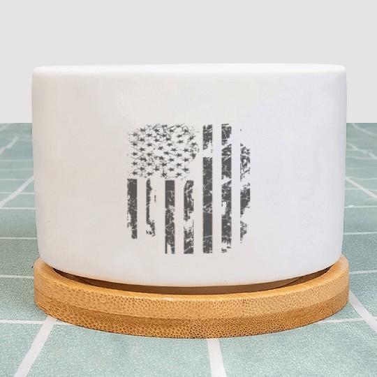 Distressed Flag Usa Military Plant Pots
