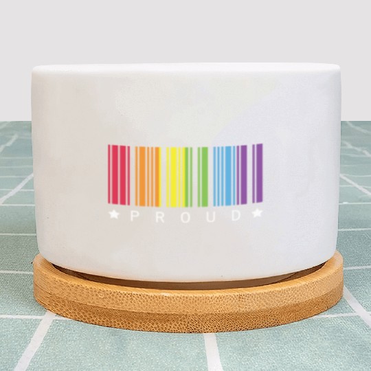 Proud Star Rainbow Barcode LGBTQ Pride Month Gift Plant Pots
