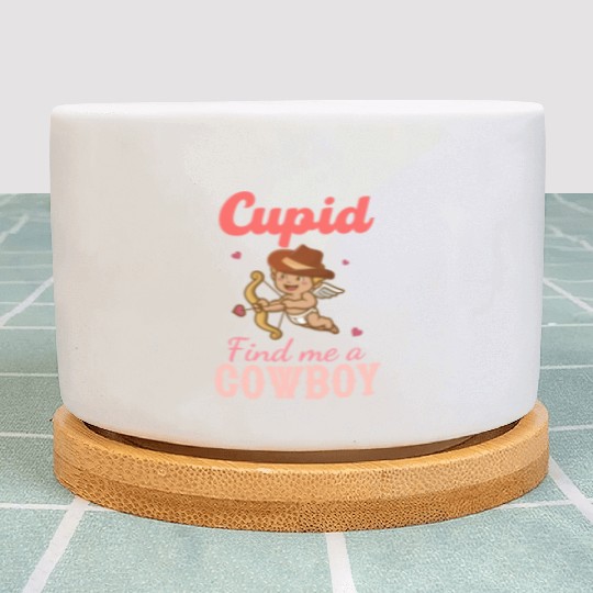 Cupid Find Me A Cowboy Plant Pots