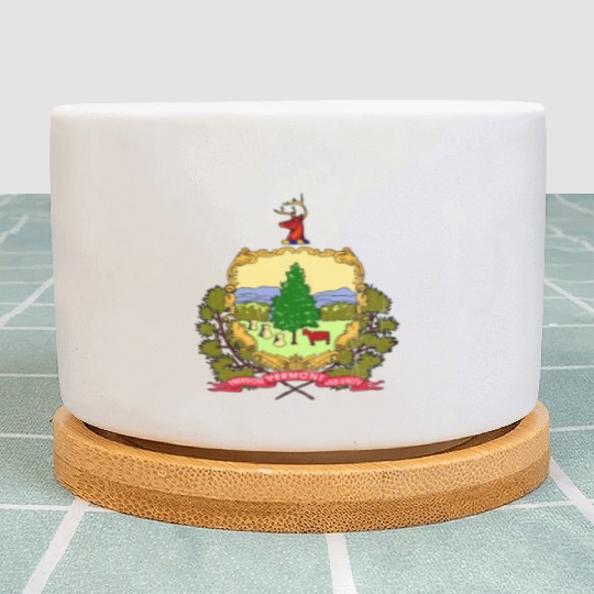 Vermont Flag State Vintage Plant Pots