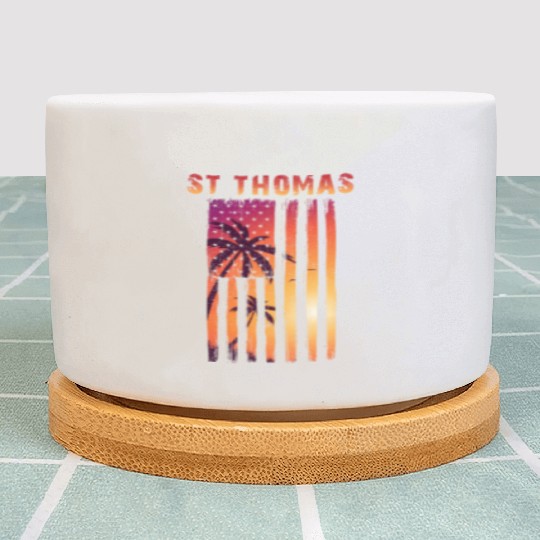 St Thomas Us Virgin Islands Patriotic Flag Plant Pots