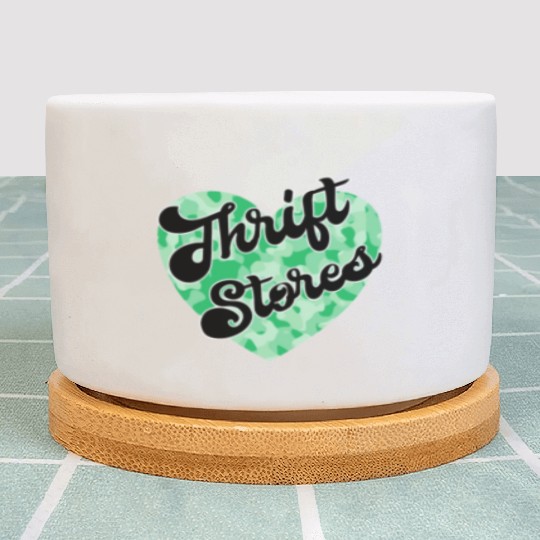 Thrift Stores green camo heart Plant Pots