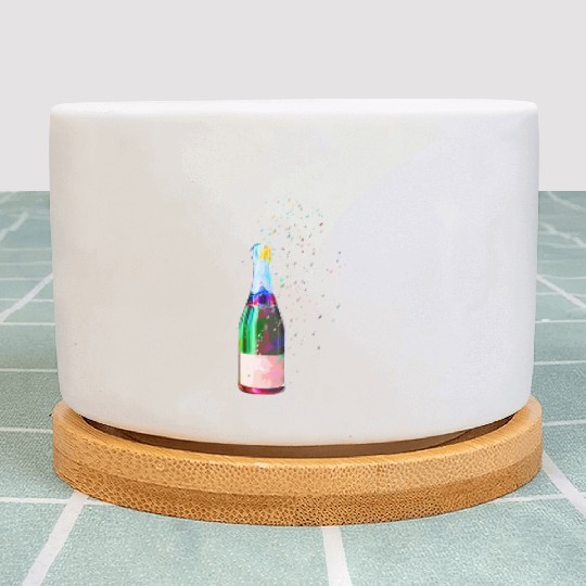 Champagne Bottle Sparks Plant Pots