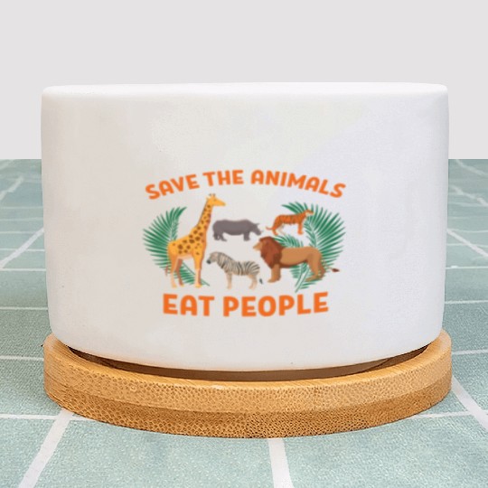 Animals People Plants Vegan Saying Plant Pots