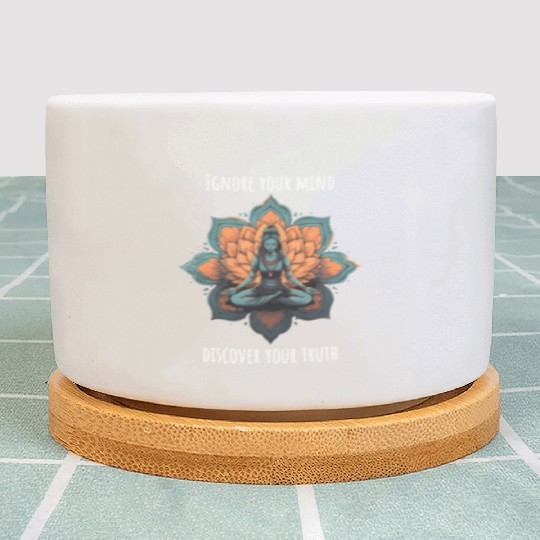 Women's Yoga Meditation Lotus Design Plant Pots