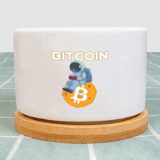 Bitcoin Coin-Crypto Astronaut IN THE MOON Plant Pots