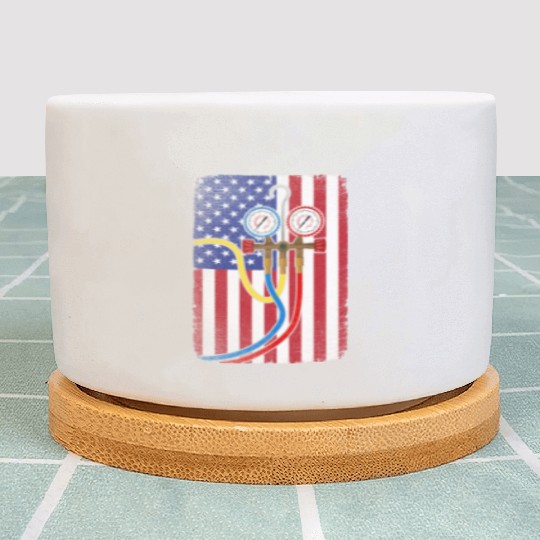 Patriotic HVAC Technician American Flag HVAC Tech Plant Pots