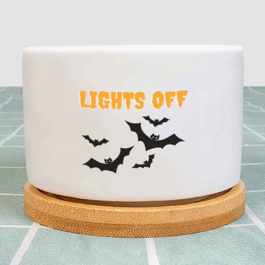 Lights off Scary Bats Halloween Plant Pots