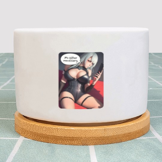 Cyberpunk Waifu Influencer Design 3 Plant Pots