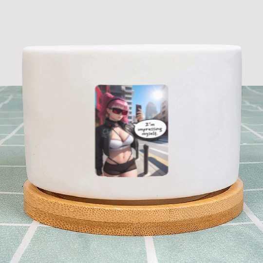 Cyberpunk Waifu Influencer Design 6 Plant Pots