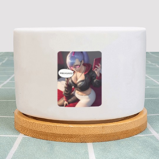 Cyberpunk Waifu Influencer Design 4 Plant Pots