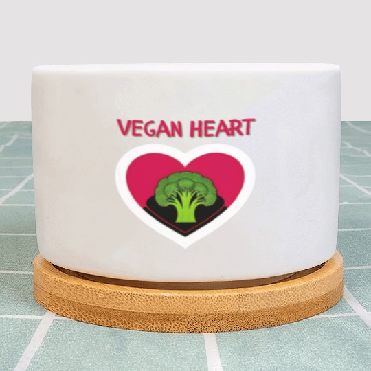 Vegan heart, broccoli heart Plant Pots